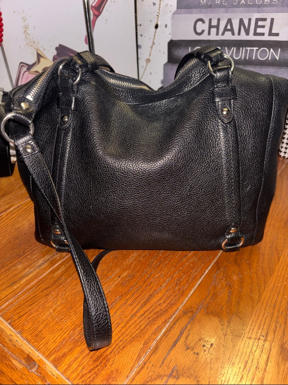 Coach Madison Alexandra Black Pebbled Leather Tote - Picture 9 of 13